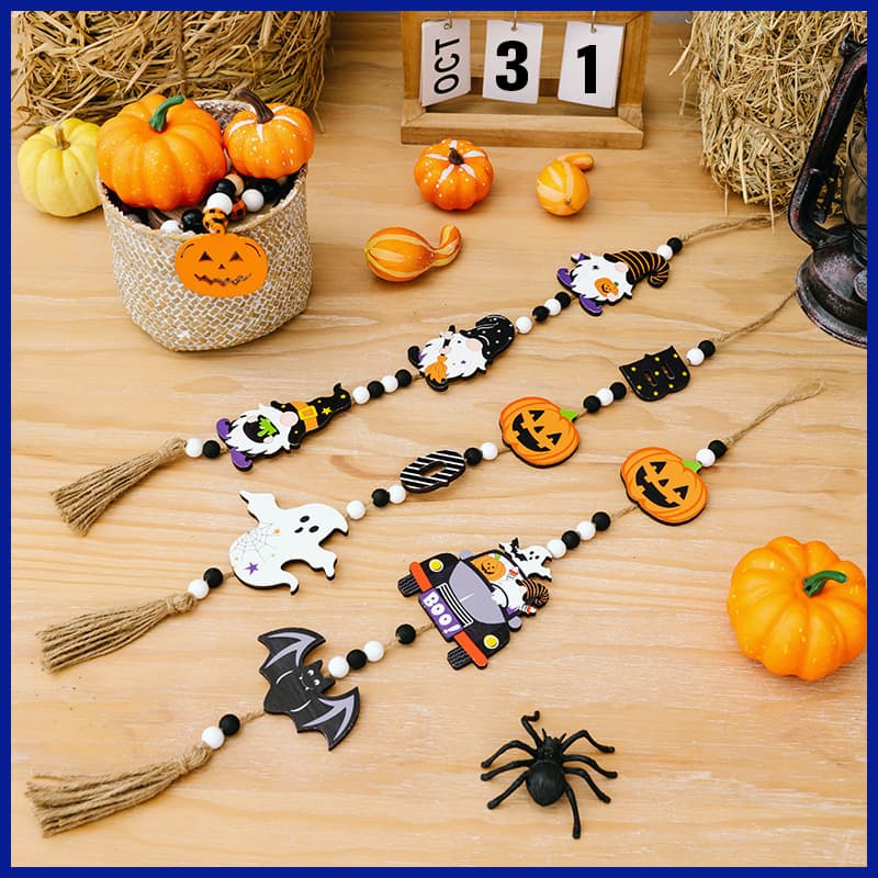 Ripeng 540 Pieces Wood Beads for Crafts Halloween Wooden Small, Grimace