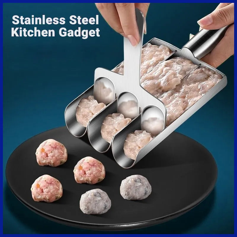 Stainless Steel Falafel & Meatball Maker - 304 Grade Scoop Tool - Restaurant Style