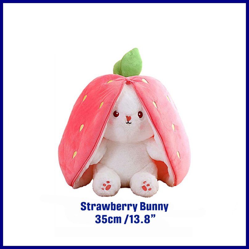 35cm Strawberry Reversible Bunny Plushie