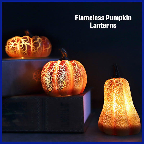 3 Halloween LED Flameless Pumpkin Lanterns