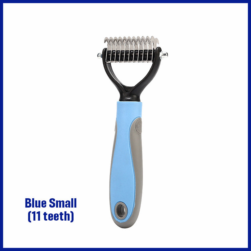 Blue 11-Tooth Pet Grooming Comb
