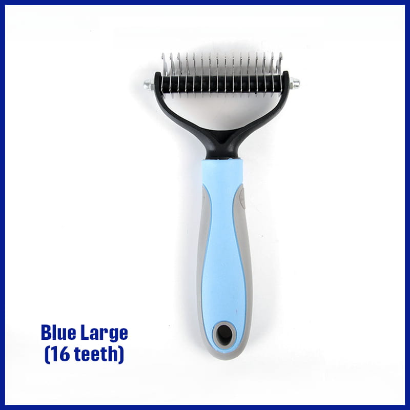 Blue 16-Tooth Pet Grooming Comb