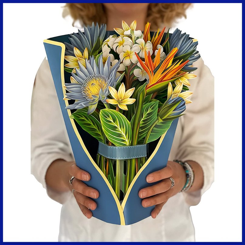 Colorful 3D Flower Bouquet Greetings
