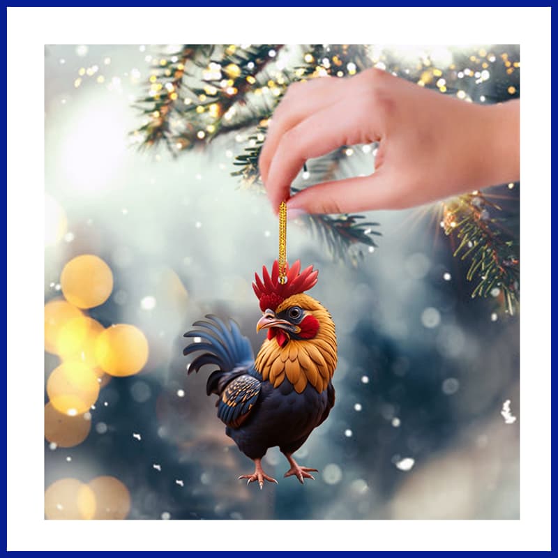 Festive Rooster Ornaments Style 6