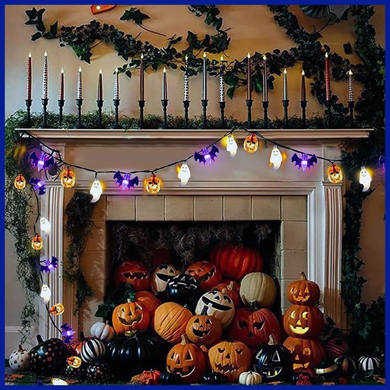 Halloween Fireplace Lights Decor