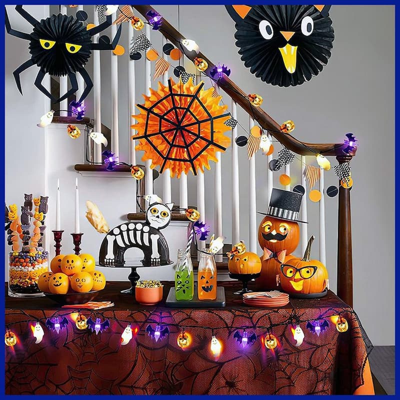 Halloween Stair Railing Lights