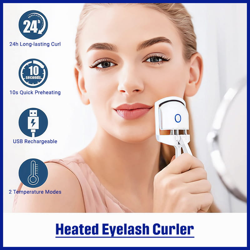 Eyelash Curler: 24-Hour Curl, USB Charging, 2-Modes