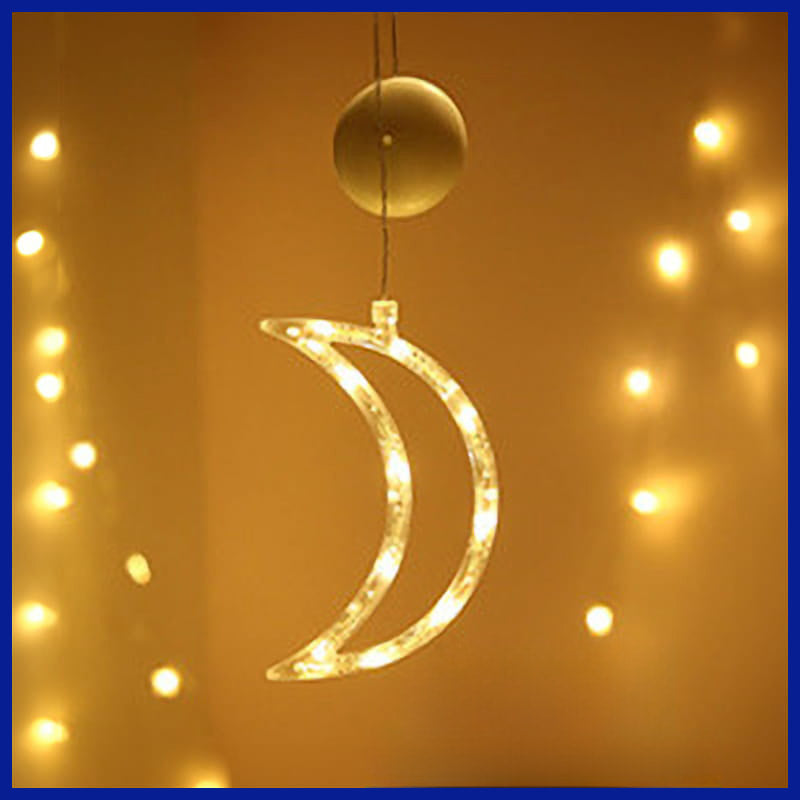 Moon-themed festive lights