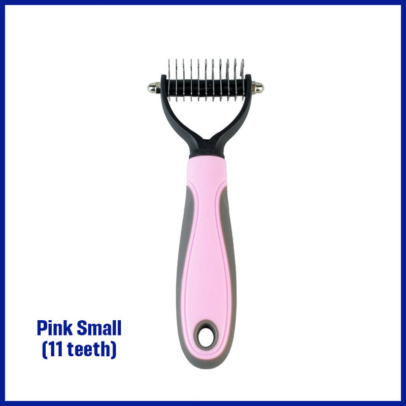 Pink 11-Tooth Pet Grooming Comb
