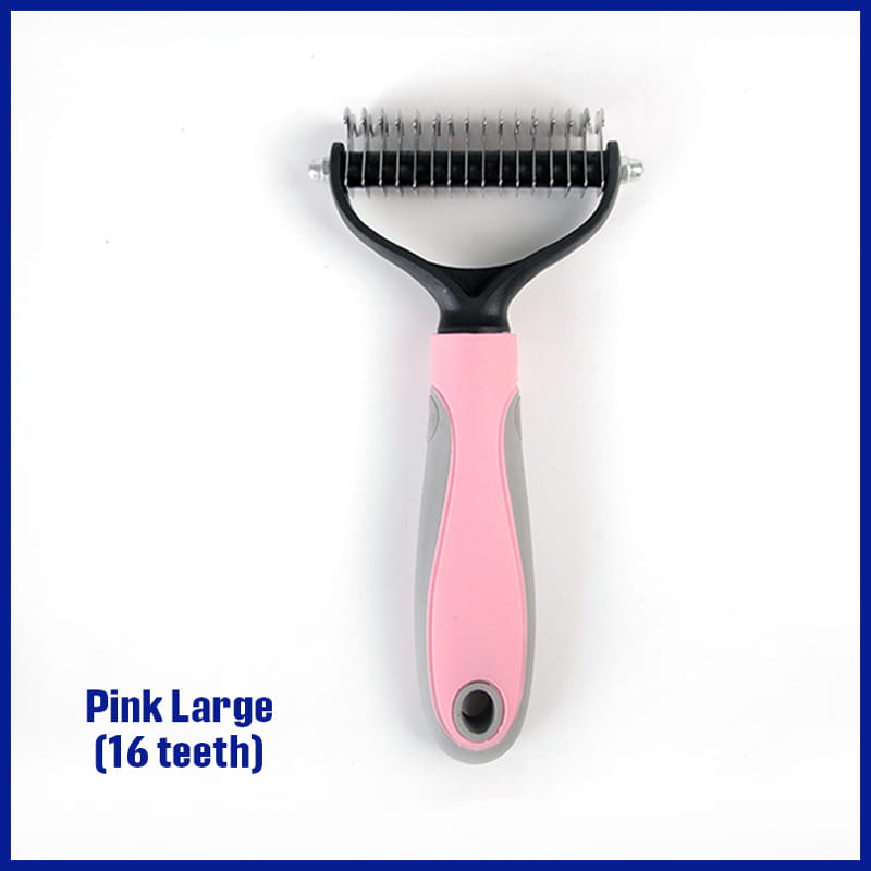 Pink 16-Tooth Pet Grooming Comb