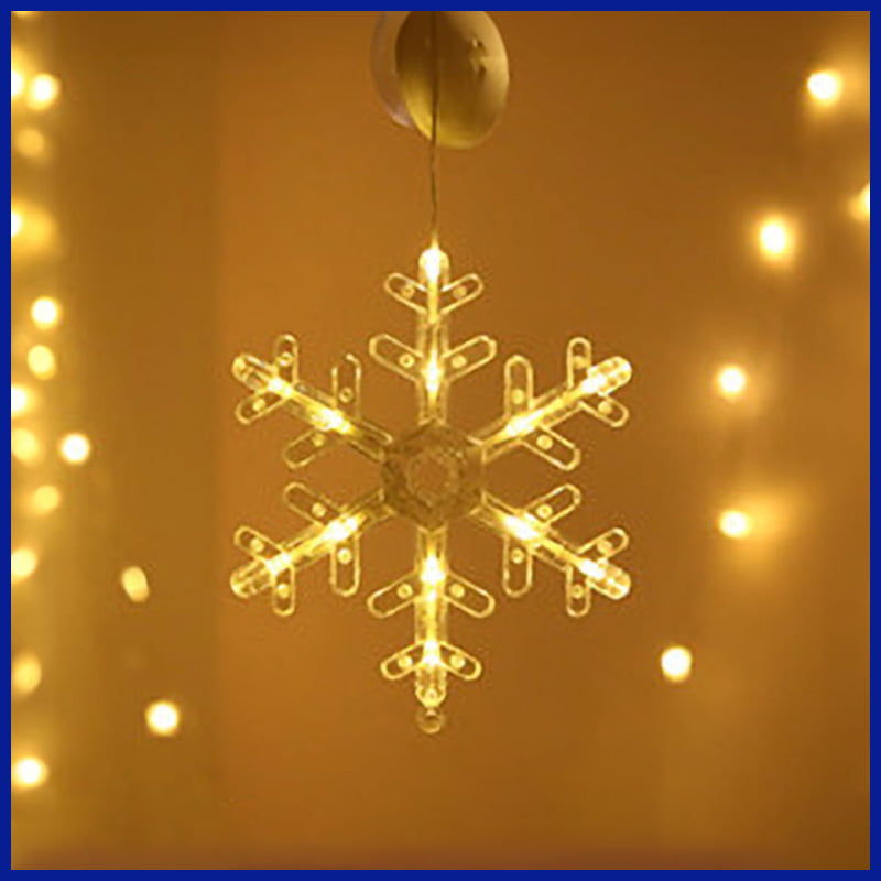 Snowflake-themed festive lights
