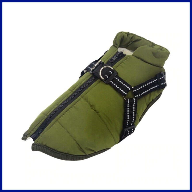 Stylish green waterproof dog vest