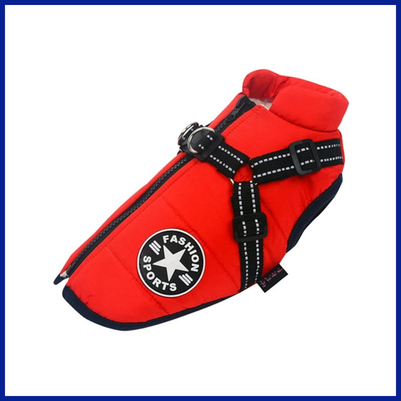 Stylish red waterproof dog vest