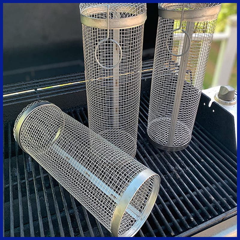 Three Stainless Grill Baskets