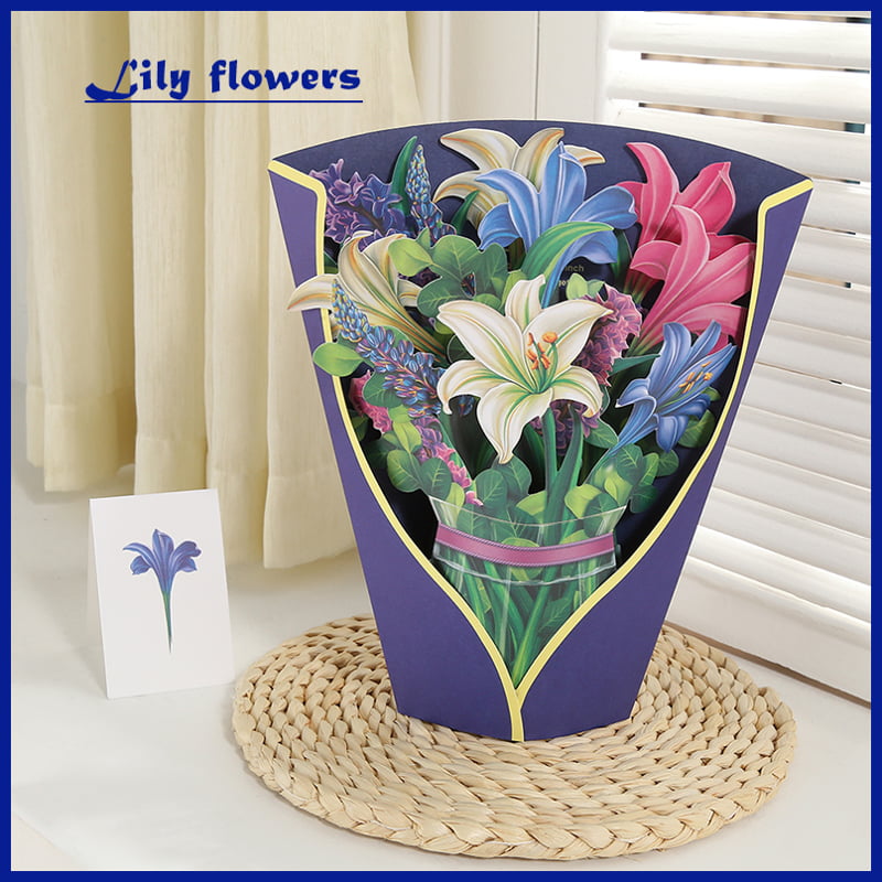 Vibrant Blue Lily 3D Bouquet