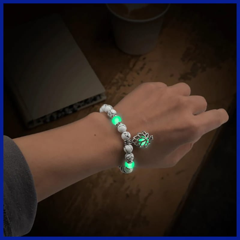 Woman Wearing Luminous Hematite Bracelet