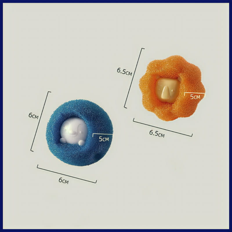 Anti tangle laundry balls size