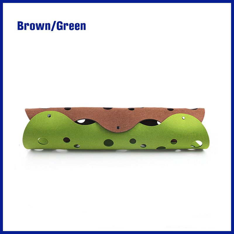 Brown & Green Felt Cat Tunnel