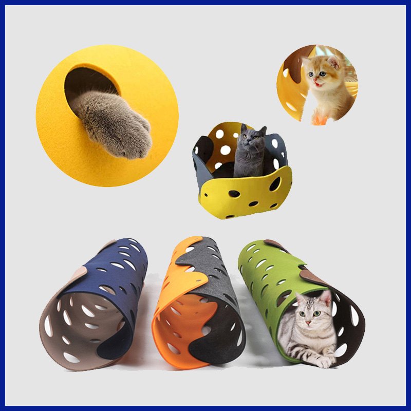 Felt Cat Tunnel for Playful Kittens