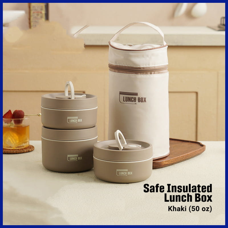 Khaki 3-Piece Lunch Box Set
