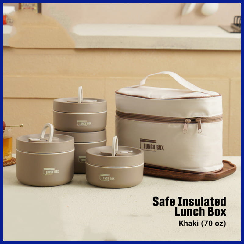 Khaki 4-Piece Lunch Box Set
