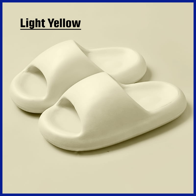 Light yellow soft beach slippers