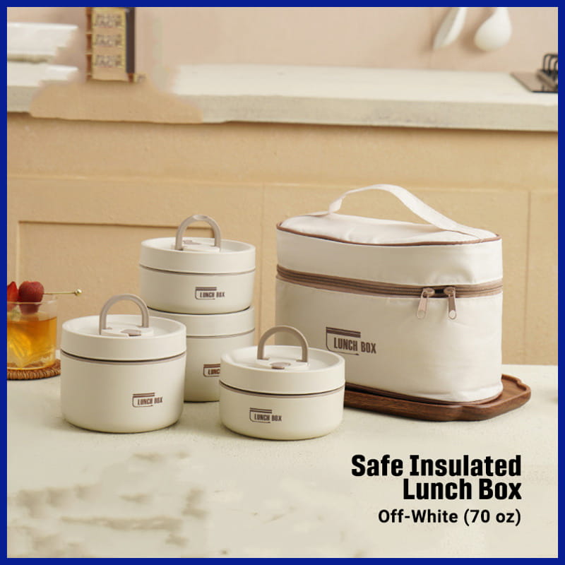 Off-White 4-Piece Lunch Box Set