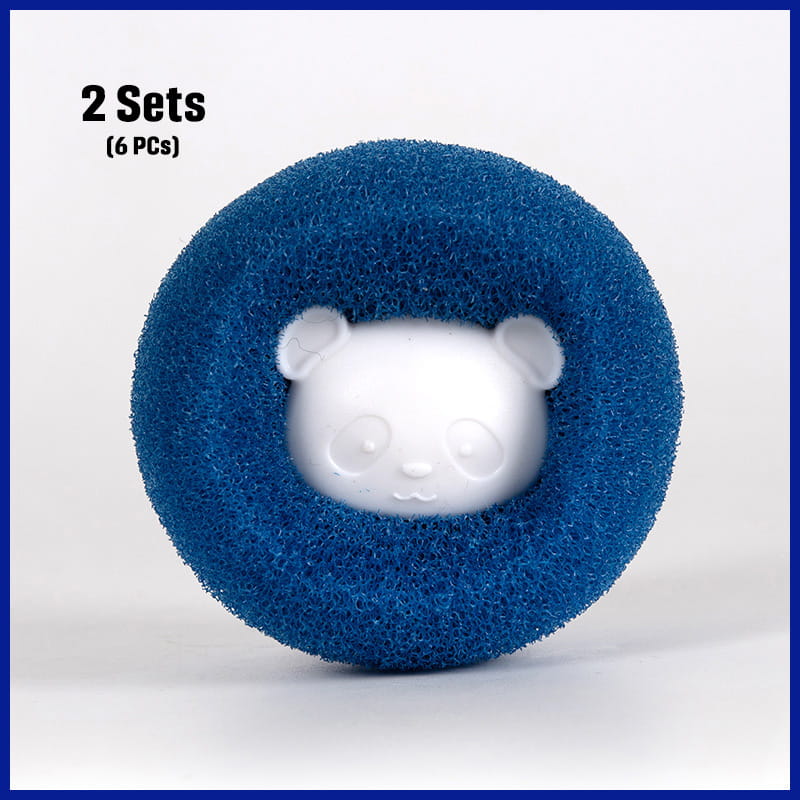 Blue anti-tangle laundry balls set of six
