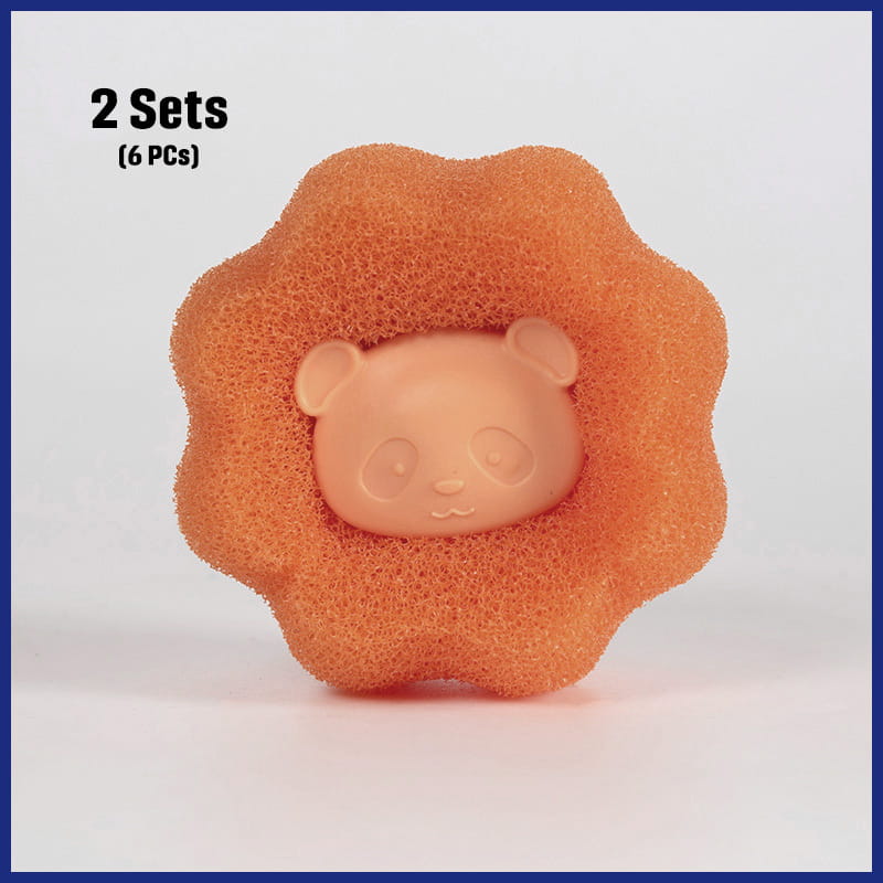 Orange anti-tangle laundry balls set of six